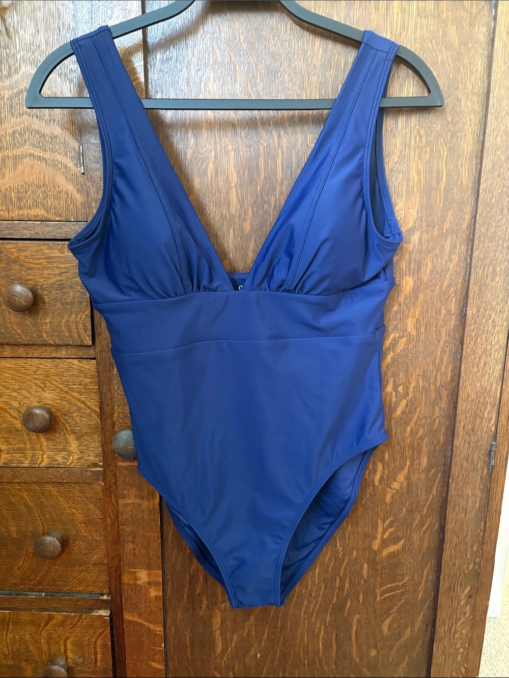 Quince Deep Navy V-Neck One-Piece Swimsuit